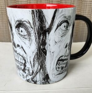 Horror-Themed Black and Red Coffee Mug